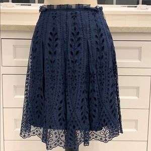 Elie Tahari vintage silk eyelet skirt